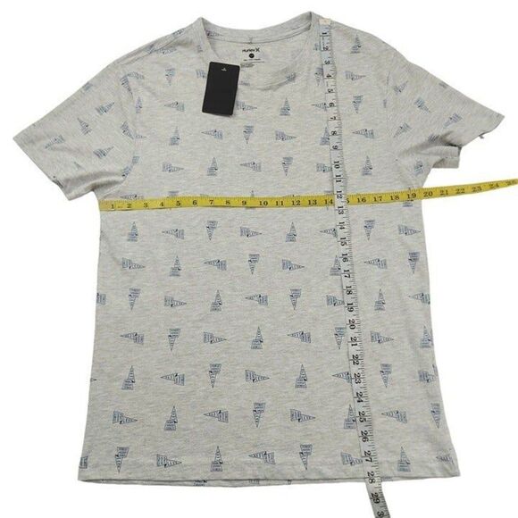 Hurley T-Shirt Mens Small Gray Short Sleeve Crew Neck Allover Logo Cotton Blend - Picture 7 of 12